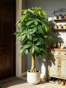 Kmitang 65-95cm Large Artificial Palm Tree Fake Monstera Plants Green Money Tree Leafs Plastic Fortune Tree Tropical Tall Plants For Home Restaurant Kitchen Party Outdoor Decor - Multicolor - View 8