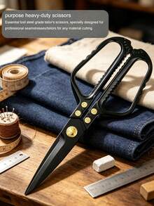 Heavy Duty Tailor Scissors, Sharp Stainless Steel Fabric Shears With Ergonomic Handle, Multi-Purpose Clothing Cutting Scissors, Professional Hand Cutting Shears For Fabric, Leather, Canvas, DIY Sewing, Home Tailoring Hand Tools - Multiple Colors - View 1