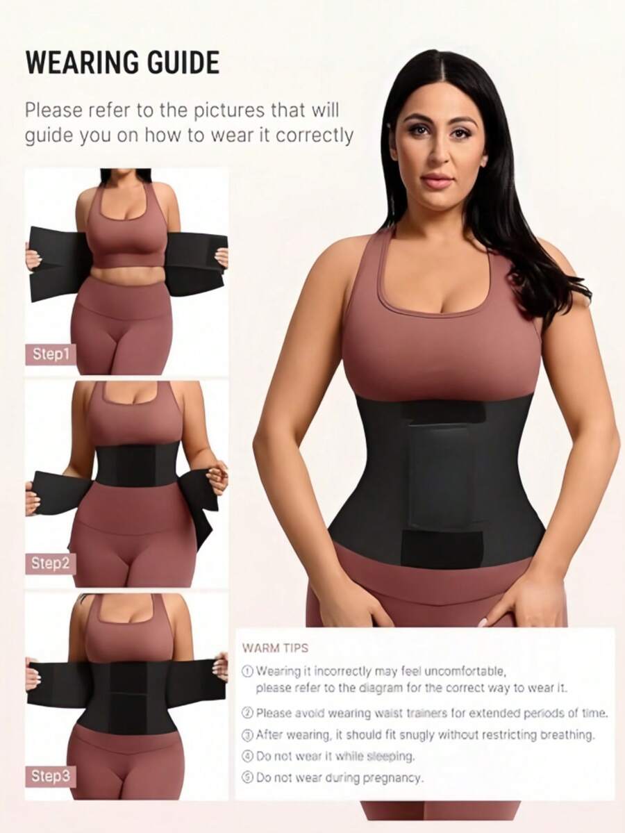 Waist Trainer Belt Waist Cincher Trimmer Ab Belt Tummy Control Body Shaper Gym Workout Tummy Shaper Corse - Black - View 1