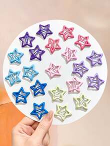 100/50/30/10pcs Cute Y2K Five-Pointed Star BB Hair Clips, Colorful Hair Accessories, Basic Matching Hair Clips - Suitable For Girls, Daily School, Party, Sports - Multicolor - View 5