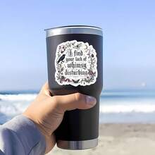 1PC 3Inch 1PC 3In" I Find Your Lack Of Disturbing Sticker Gothic Witchy Quote Dark Cottagecore Decal Aesthetic Decor For Laptops Water Bottles Notebooks Planner Journals Lockers Kindles Cups Refrigerators For Readers Students Teachers Creatives And - Multicolor - View 6