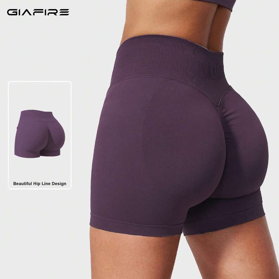 Women's Knitted High Elasticity Sports Shorts, Butt-Lifting Design, Perfect For Sports And Exercise
