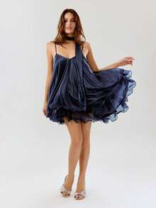 Women Short Dresses - Blue - View 3