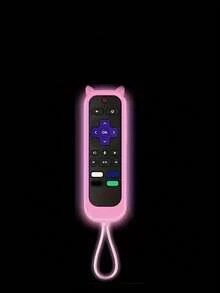 Glow-In-The-Dark Cat Ear Silicone Remote Control Protective Case With Lanyard, Shockproof, Anti-Slip, Dust-Proof, Compatible With Hisense TV Remote, Easy To Install, Full Button Access, For Home, Hotel, Dorm TV Remote Control - Multiple Styles - View 10