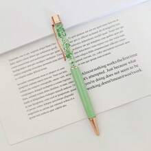 Bolígrafo flotante de flores secas personalizado, grabado personalizable, regalo de invitación para damas de honor, recuerdo de boda, regalo del Día del Maestro - Redondo - Ver 22