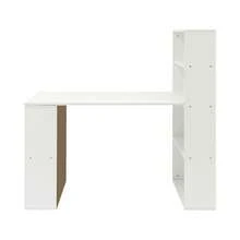 YUNRUX Desk With Shelves, Computer Desk With Shelves, Office Desk With Bookshelf 120cm - White - View 6