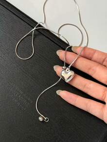 1件女款心形輕量吊墜極簡項鍊，全新伸縮技術，運動鏈條飾品，2026新款，美觀優雅，適合女性日常穿搭、派對造型、節日禮物，送給好友與家人的禮物 - 愛心 - 查看 7
