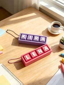 Personalized Keyboard Clicker | Customized Name Keychain | Letter Key Click Toy | ASMR Click Toy | Stress Relief Office Gift - Multicolor - View 5