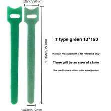 50/100 Peças Abraçadeiras de Nylon Reutilizáveis de 6 Polegadas Antiderrapantes, Fechamento Ajustável, Para Suporte de Plantas, Aplicações de Jardinagem e Gerenciamento de Cabos, Ferramenta de Manutenção de Jardim, Abraçadeiras de Plantas, Abraçadeiras de Gancho e Laço, Verde - A - Visão 7