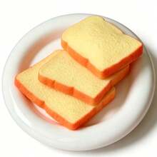 1pc Realistic Building Block Toast Squeeze Toy, Sliced Bread Model Creative Stress Relief Gadget, Venting Toy For Kids - Multicolor - View 3