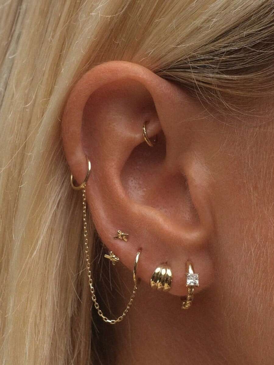 Minimalist Delicate Double Bow U-Shaped Cartilage Ear Studs 925 Sterling Silver Earrings For Women Daily Wear - Bowknot U-shaped Earrings - View 1