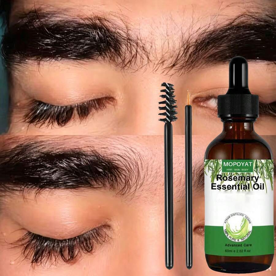 Sérum para pestañas con romero,maquillaje para mujer - Fórmula natural de engrosamiento y rizamiento, sin tinte, diseñado específicamente para pestañas,Adecuado para Pestañas y Cejas, Envase Verde con Cepillo y Aplicador - El regalo perfecto para mujeres,60ML - transparente - Ver 1