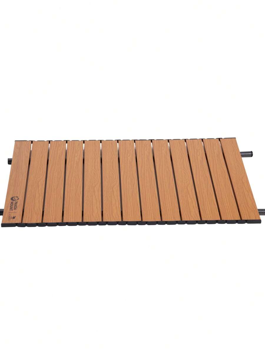 CAMEL CROWN Foldable Camping Wagon Table Board, Portable Picnic Table, Carbon Steel Storage Panel For Outdoor Camp Trolley - Wood Grain Color - View 1
