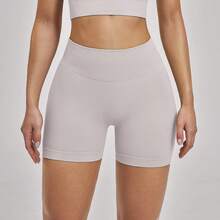 Women's Knitted High Elasticity Sports Shorts, Butt-Lifting Design, Perfect For Sports And Exercise - White - View 3
