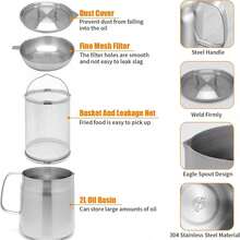 2L 304 Stainless Steel Oil Filter Pot, Silver Finish, Multifunctional Oil Container With Mesh Strainer And Lid For Filtering And Storing Cooking Oil - Silver - View 4