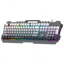 RAIKU Metal Gaming Keyboard And Mouse Set, Universal Wired Keyboard For PC, 104-Key Layout RGB Backlit Keyboard, 6D Mouse, Gaming Keyboard And Mouse Set For PC - View 3