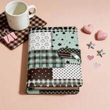 Binder A6 6 Lubang Motif Kotak-kotak Kelinci dan Bintang, Tempat Kartu Foto dengan 60 Halaman Dalam Kosong, Amplop Uang Tunai, Jurnal, Perencana, Buku Penyimpanan Kartu untuk Siswa, Buku Tempel Harian - A - View 5