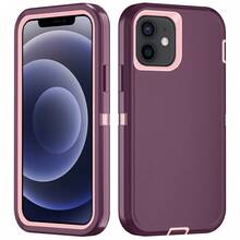 Military-Grade Shockproof Heavy-Duty Full-Body Protective Phone Case, Anti-Scratch Durable 3-In-1 Protective Cover For IPhone, Galaxy, HONOR And Other Smartphones Birthday Gift - Wine Red Powder - View 12