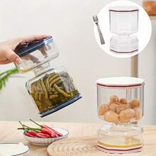 Airtight Canning Jar With Liquid Separator And Fork - Multicolor - View 1