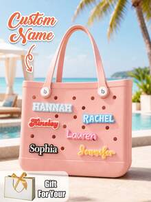 1/3/5/8/10/15pcs Personalized Acrylic Letter Name Decorative Buckle, Custom Acrylic Name Letter Shoe Charm,Suitable For Daily, Graduation, Wedding - Multicolor - View 2