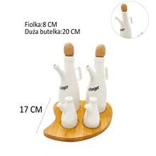 4Pcs/2Pcs White Ceramic Oil And Vinegar Dispenser Set With Bamboo Tray, Leak Proof Oil Cruet Bottle, Salt Pepper Shakers Kitchen Condiment Storage Kit For Dining Table Cooking,Salt & Pepper Shaker - Multicolor - View 12