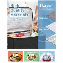 Loncheta Termica portatil para llevar la comida.Tela Oxford - Negro - Ver 3