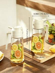 1pc 2-In-1 Portable Oil Spray Bottle And Pouring Oil Dispenser, Suitable For Olive Oil, Plastic Kitchen Oil Bottle, Perfect For Cooking, Grilling, Air Frying, Baking And Salad, Easy To Clean, Durable Kitchen Essential Tool, Random Color - View 3