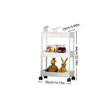 Organizador de almacenamiento, estantería de almacenamiento multifuncional con ruedas, cesta de almacenamiento de plástico con ratán tejido y asa superior, adecuado para oficina, cocina, baño, dormitorio, estantería de almacenamiento con ruedas y estantería de almacenamiento vertical, estantería de almacenamiento de pie - Multicolor - Ver 9