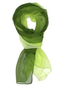 1pc Women's Spring Classic Solid Color Chiffon Scarf, Multi-Functional Silk Scarf - Yellow-green - View 4