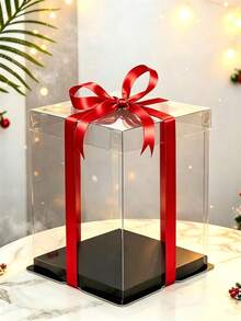 Material PET de 6 pulgadas de una capa, dos capas y tres capas, resistente y reutilizable, una opción elegante para regalos de cumpleaños y festividades - Negro - Ver 10