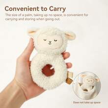 Newborn Commemorative Rattle, Cute Shaped Baby Grip Rattle Toy, Infant Grip Training Toy, Newborn Gift, Full Moon Commemorative Gift, Early Education Sheep Anti-Tear Toy, Baby Hand-Eye Coordination Tactile Toy, Multi-Function Sensory Toy, Christmas Halloween Gift, Soft And Easy To Grip, Fluffy Comfort Blanket Rattle Set - Multicolor - View 10