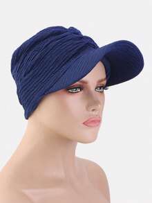 1pc Women's Pleated Brim Flat Top Sun Caps,Wide Brim Beach Hats For Women, Lightweight UV Protection Headscarf Hat, Fashion All-Match Headwear Summer - Multicolor - View 7
