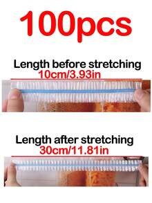 200/100/50/10pcs Transparent Summer Food Preservation Covers, Stretchable Transparent Plastic Plate Covers, Leak-Proof Dust-Proof Plastic Food Wrap, Reusable Bowl Covers; Designed For Home Food Storage - Colorful - View 12