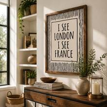 I See London France 黑色幽默浴室語錄裝飾畫，居家裝飾 奇趣風格 極簡藝術 復古條紋 - I See London France - 查看 4
