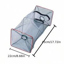 3pcs Foldable Fishing Net Set, Includes Bait Trap And Fine Nylon Net, Suitable For Shrimp, Crab, Lobster, Double-Sided Entry Throwing Net Cage, Outdoor Fishing Gear - Multicolor - View 6