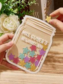 1pc Customized Star Reward Jar Board, Personalized Name Reward Chart, Bulletin Board, Token Training Board, Habit Tracker, Goal Chart, Incentive Board, Home Organization Tool, Birthday Anniversary Graduation Gift, Home Learning Decor - Style 2 - View 2