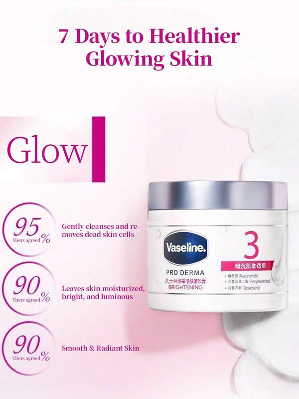 Vaseline Pro Derma Brightening Body Scrub 240g – Exfoliating Dead Skin Cells With 5% Niacinamide + Vitamin C Smooth & Glowing Skin Non-Drying Gentle Formula For Dark Spots & Rough Knees Radiant And Cleansing Skin #3