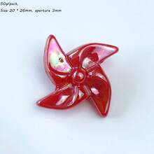 20pcs-25pcs Acrylic AB Color Windmill Beads DIY Mobile Phone Chain Keychain Bead Accessories Material Bulk Bead Wholesale - Multicolor - View 28