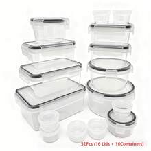 THELIFE 32件組食品儲存容器,9種尺寸(16個蓋子 + 16個容器),可重複使用密封PP材質附蓋,適合存放沙拉、義大利麵、便當盒,省空間,冰箱與廚房收納理想選擇 - 查看 14