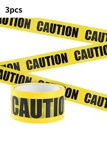1/3/5 Rolls Warning Caution Tape, Construction Site Warning Line, Yellow Engineering Vehicle Party Decoration, Halloween Decoration Party Supplies (24/48mm) - Multicolor - View 8