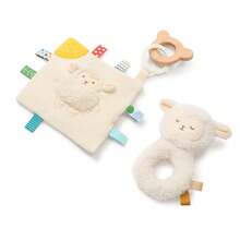 Newborn Commemorative Rattle, Cute Shaped Baby Grip Rattle Toy, Infant Grip Training Toy, Newborn Gift, Full Moon Commemorative Gift, Early Education Sheep Anti-Tear Toy, Baby Hand-Eye Coordination Tactile Toy, Multi-Function Sensory Toy, Christmas Halloween Gift, Soft And Easy To Grip, Fluffy Comfort Blanket Rattle Set - Multicolor - View 13