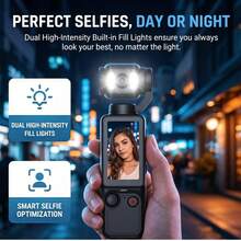 4K Series Vlog Camera (Includes 32GB SD Card) 180° Rotating Lens Dual Fill Light, Upgraded Lag-Free Auto Storage (Photo + Video), Entry-Level Professional Camera, 2000mAh Long Battery Life, Suitable For Vlog Shooting, Webcam, Cycling, Hiking And Sports Recording, Video Log Camera, Full Body Camera, Suitable For Video And Recording, Blogger Entry-Level Camera, Perfect Life Recording And Travel Gift - Multicolor - View 4