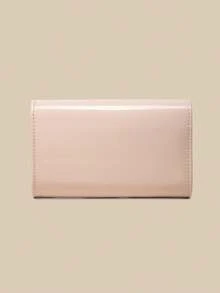 1pc Apricot Mirror PU Flip Cover Women's Evening Clutch Bag, Smooth Body Is A Perfect Blend Of Elegance And Fashion, Clutch/Handbag/ Shoulder Bag/Crossbody Bag, Suitable For Weddings/Parties/Balls/Evening Events And Other Gatherings. - Apricot - View 5