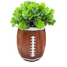 Resin Football Pumpkin Shaped Planter, Storage, Storage Jar, Outdoor Indoor Garden Desktop Weather-Resistant Use, Home Bedroom Room Balcony Garden Yard Decoration (Plants Not Included) - A - View 5