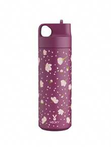 Meoky 19oz Handle Spout Sports Cup, Purple & Pink Floral Design, Portable Travel Cup With Handle And Leak-Proof Spout, Purple & Pink Floral Pattern, Suitable For Outdoor Travel, Fitness, Office, School, Daily Drinking, Personalized Travel Cup - Purple Powder Flower - View 1
