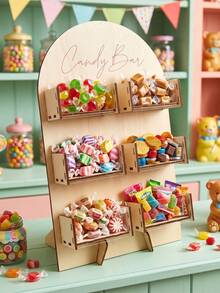 1set Wooden Lollipop Stand - Lollipop Display Stand Holder Mini Lollipop Rack Birthday Babyshower Holiday Party Home Kitchen Table Decor - Multicolor - View 4