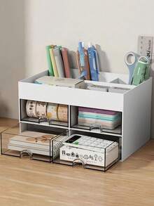 Large Capacity Multi-Function Storage Rack Tool Box Style Wall-Mounted Organizer Portable Jewelry Stand Stationery Office Supplies Cosmetics Pen Holder Office Supplies Cosmetics Room Decor Bathroom Accessories Travel Essentials Back To School - Multicolor - View 12