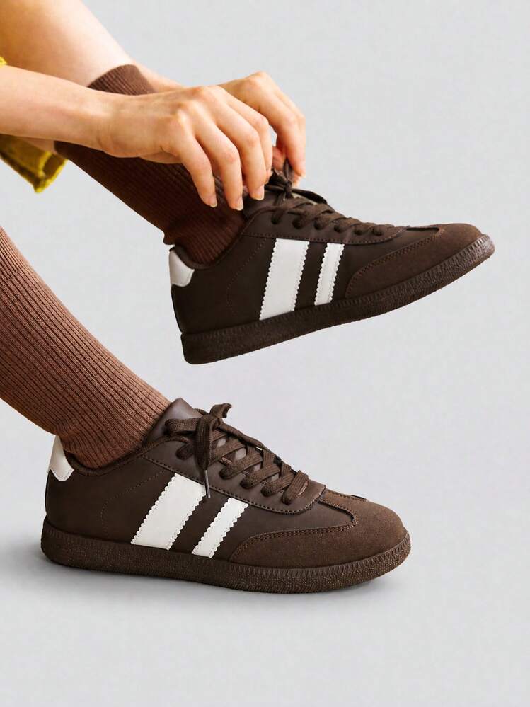 TCVC Women's Daily Casual Colorblock Training Shoes, Versatile Comfortable Sports Sneakers - Brown - View 8