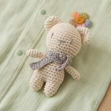 Handmade Knitted Bear Rattle, Baby Hand Rattle, Grasping Toy, Built-In Bell, 3D Cute, Rich Details, Attract Baby's Attention, Exercise Baby's Hearing, Perfect Birthday Memorial Gift, Halloween Gift, Christmas Gift For Baby - Multicolor - View 2