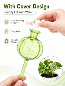 1/4/6/8件組 17.5盎司自動慢釋水控植物澆水系統，室內/室外園藝居家種植工具，無需電力，適用於多肉植物與花卉，自動滴灌裝飾裝置 - 多款 - 查看 4